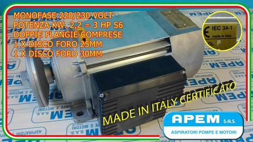Motore elettrico monofase hp3 - elettrico,
